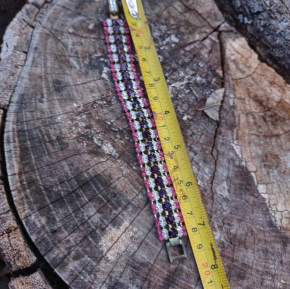 Rhinestone 💜 Amethyst 💞Crystal 💕 Bracelet - Picture 8 of 8